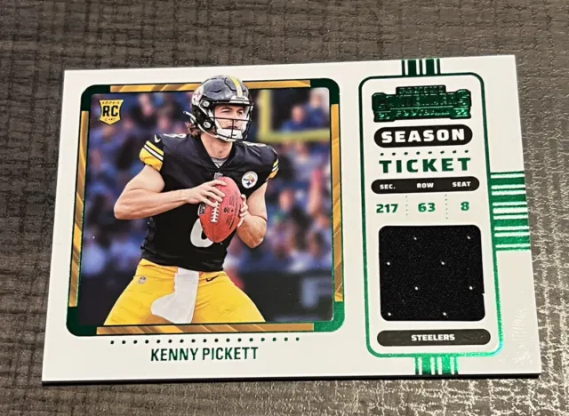 Kenny Pickett 2022 Panini Contenders Season Ticket jersey relic rookie –  Piece Of The Game