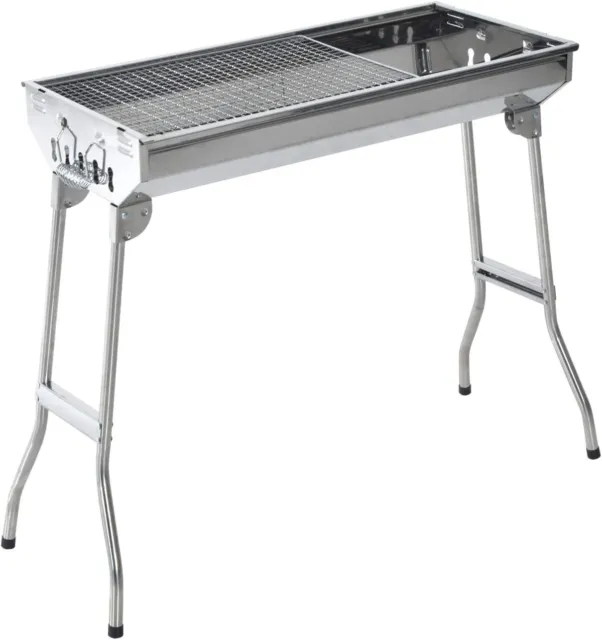 Griglia BBQ a Carbonella Barbecue Piastra Portatile e Pieghevole In Acciaio Inox