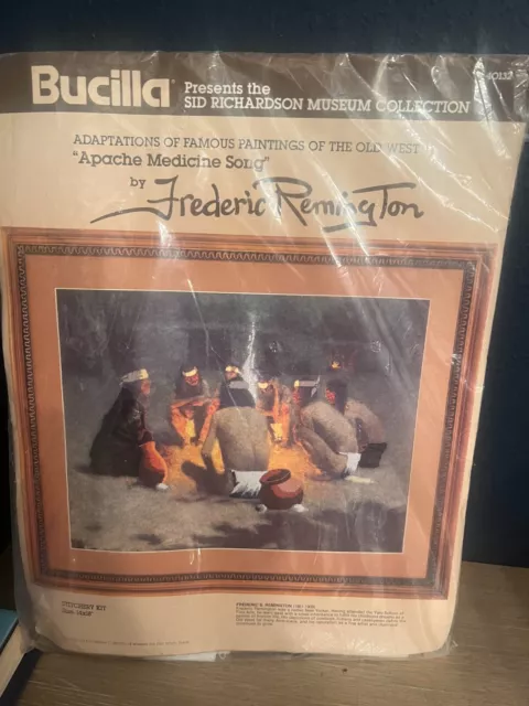Bucilla Museum Apache Medicine Song 40132 Kit de costura NUEVO Frederic Remington