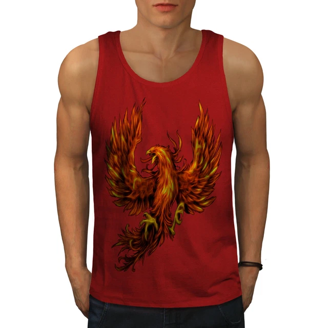 Wellcoda Pheonix Fire Bird Mens Tank Top, Legend Active Sports Shirt