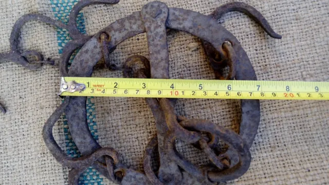 Antique 19Th Century Wrought Iron Hand Forged Water Well Hooks 3