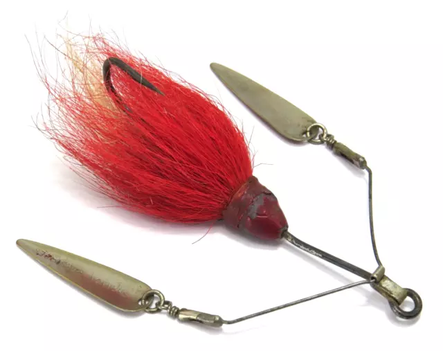 SHANNON PERSUADER TWIN Spinner Red Bucktail Vintage Weighted