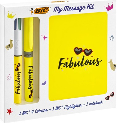 2 Penne a Sfera e 1 BIC 4Colori Velours BIC Kit di scrittura TG. Set da 3 pezzi 