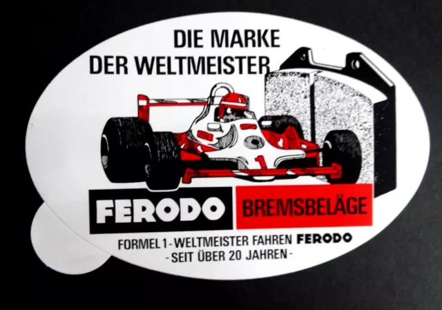 Werbe-Aufkleber Ferodo Bremsbeläge Formel 1 F1-Weltmeisterschaft 80er Jahre