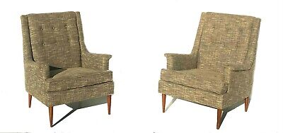 mid century danish modern pair of armchairs club chairs restored james inc?