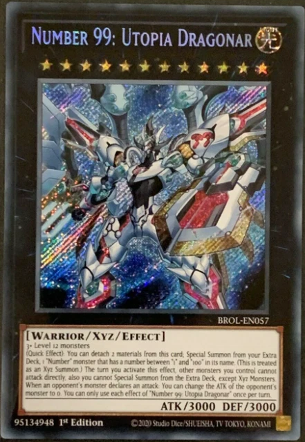NUMBER 99: UTOPIA Dragonar | BROL-EN057 | Secret Rare | 1st Edition | YuGiOh  TCG 3.95 - PicClick UK