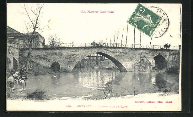 cpa-grenade-le-pont-sur-la-save-1910-eur-4-00-picclick-fr