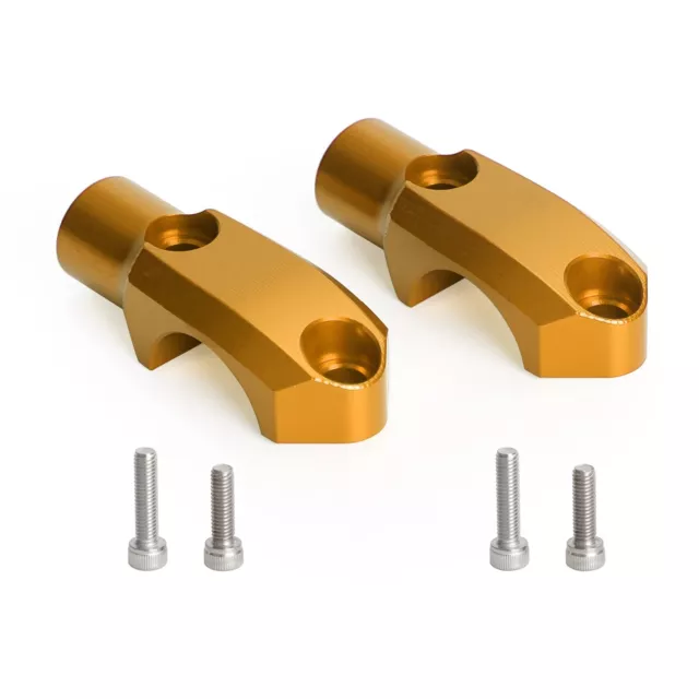 Coppia Cnc Morsetto Cilindro Master Con Montaggio Specchio 10Mm Oro Per Manubrio 22Mm B2