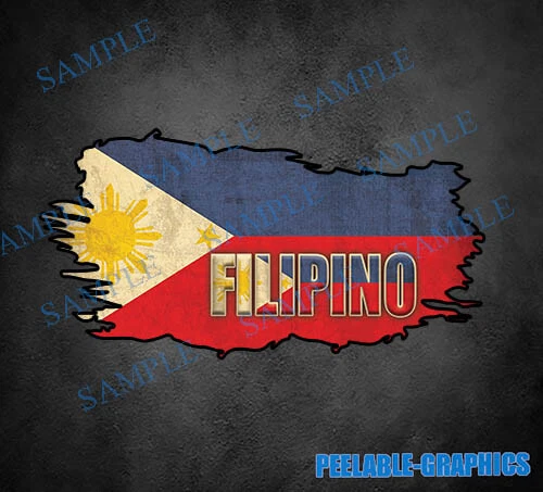 (2) Filipino Philippine Flag Philippines Decal Sticker Pinoy