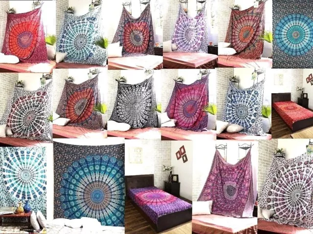 Mode Indisch Mandala Tapisserie Wandteppich Wandbehang Deko Bettdecke Strandtuch