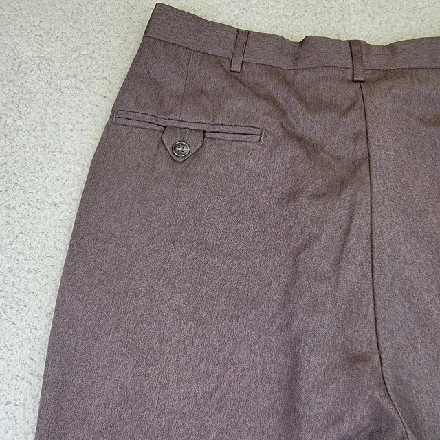 HAGGAR MEN’S SLACKS Pants Size 34x29 Gray Brown Trousers Straight Leg