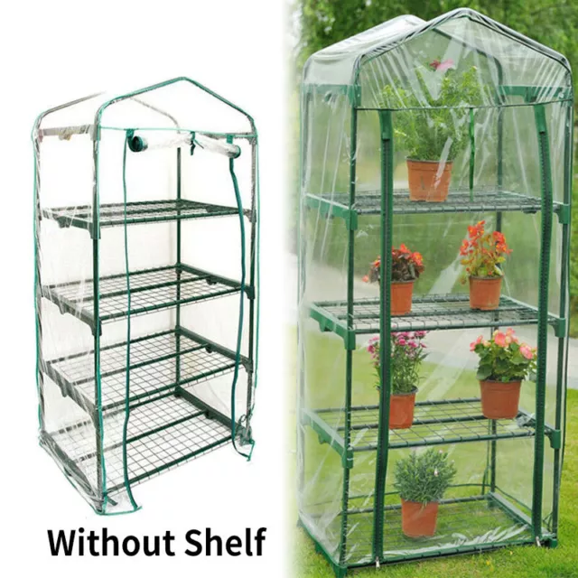 4 Shelf Tier Mini Greenhouse Outdoor Garden Plants Grow Green House PVC Covers