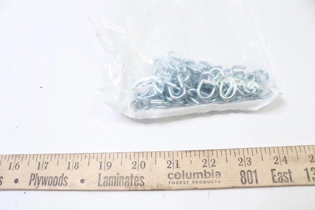 Bright Zinc S-Hook Carbon Steel 0.105" Wire, 1-1/8" OAL 53605150