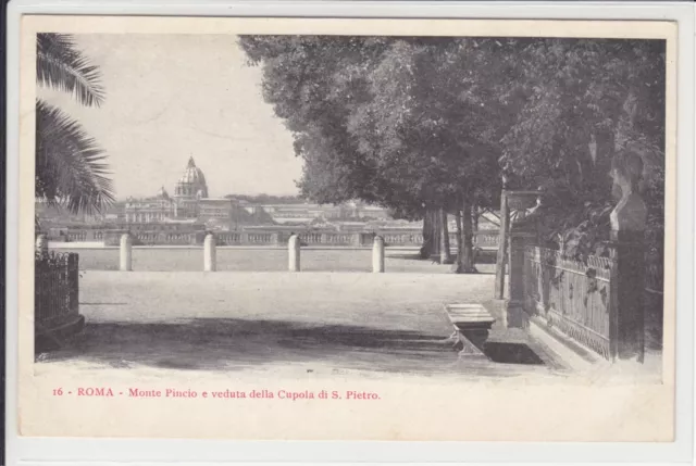 AK Roma, Monte Pincio e veduta della Cupola di S. Pietro, ca. 1910