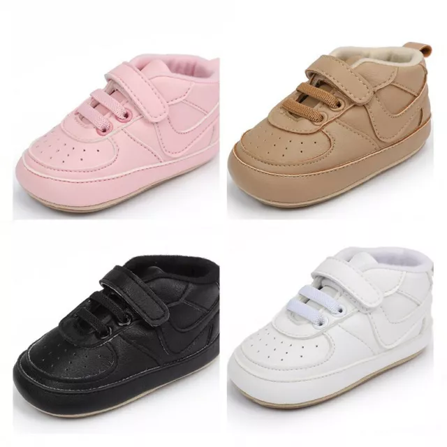 Baby Boy Girl Pram Shoes Infant Rubber Sneaker Toddler First Step Trainers 0-18M