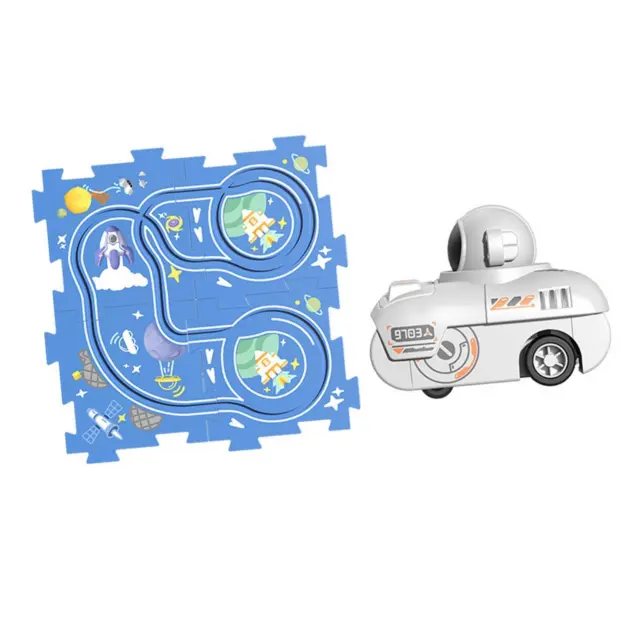 Puzzle Track Game Set Fun Space Themed Puzzle for Kids, Hand-Eye Coordination