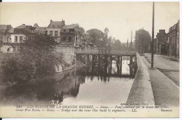 CPA 02 - THE ruins of the great war - GUISE - Bridge built by the Genie