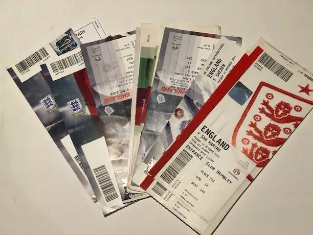 26 DIFF ENGLAND TICKETS  2008 to 2013 - YOU CHOOSE