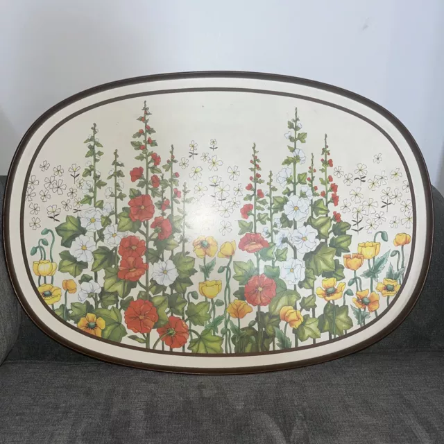 RARE Classic 1970's Serving Tray St Michael’s Melamine Flowers 21"×15" Marks