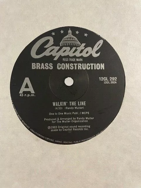 Brass Construction – Walkin' The Line 12" Electro Disco P Funk Vinyl 1983