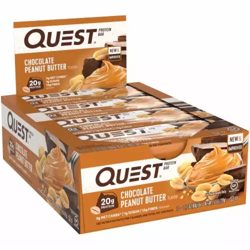 Quest Nutrition Protein Bar Eiweiß Riegel Choc Peanut Butter 12x60g MHD 25.10.23