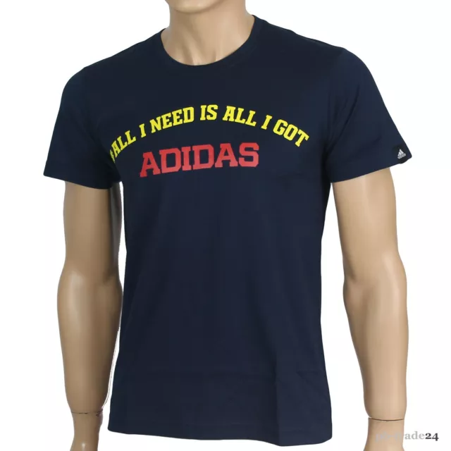 Adidas Herren T-Shirt navy dunkelblau Performance Logo Tee kurzarm