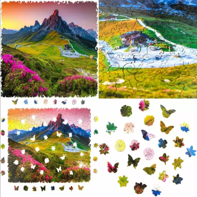 UNIDRAGON Wooden Puzzle Jigsaw w/ Unique Shaped Pieces Beautiful Gift 250 pcs