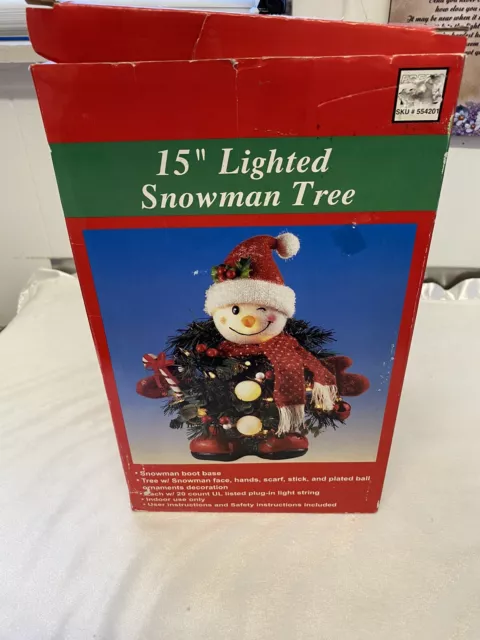 CHRISTMAS DECORATION 15” Lighted snowman tree