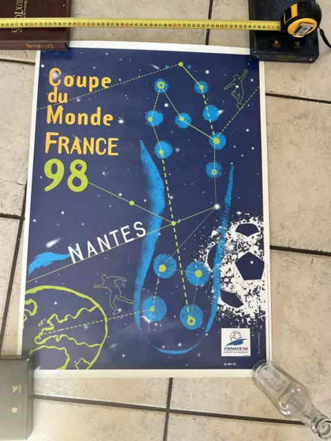 Affiche Football COUPE DU MONDE FRANCE 1998 - NANTES illustr NIKOLIC