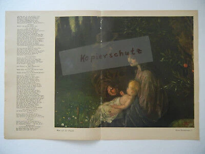 ORIGINAL Blatt Zeitschrift JUGEND 1909 - Ernst Zimmermann - Erich Kuithan (B342)