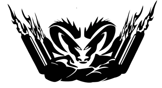 Fire Tribal Ram Head Vinyl Decal Sticker Muscle Truck Car CHOOSE COLOR AND SIZE