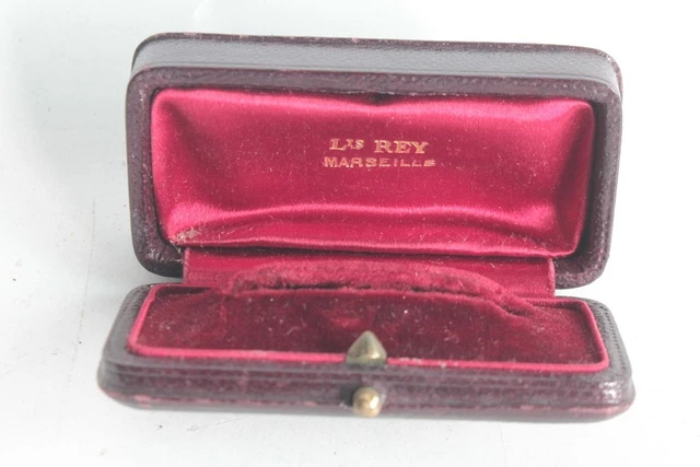 Grand écrin à Bijoux En Cuir Bordeaux Du 19ème Siècle - Marque A. Gouverneur, Initiales A.A.