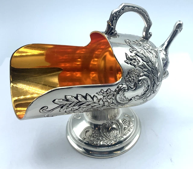 FB Rogers SILVER PLATE 2 PC SET Sugar Scoop Bowl W/Spoon Japan *