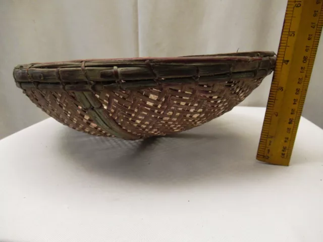 Antique Burmese Basketry Sieve For Rice And Sesame Farmhouse Kitchen Utensil "1 8
