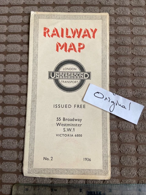 VINTAGE LONDON UNDERGROUND Transport Railway Map - No. 2 1936 - Harry ...