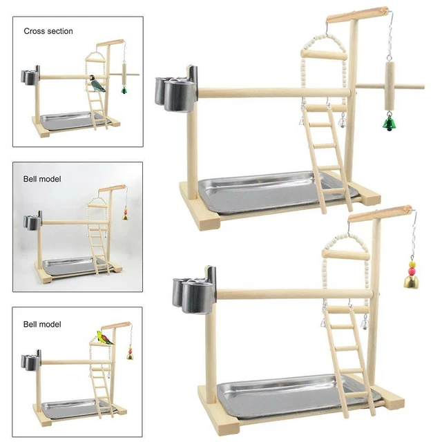 Papagei Spielen Ständer Holz Nymphensittich Spielplatz Vogel Sitzstangen Gym