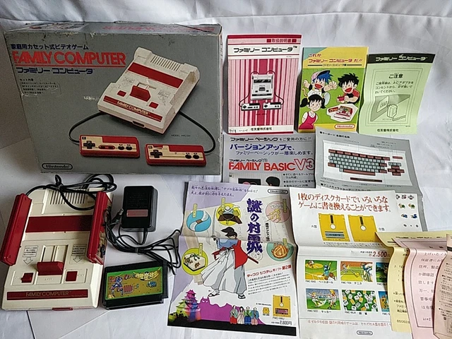 NINTENDO FAMICOM NES HVC-001 Console, PSU, Manuel, Brochure Et
