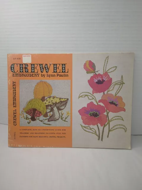 Libro de instrucciones de bordado Crewel Lynn Paulin patrones guía completa MCM de colección