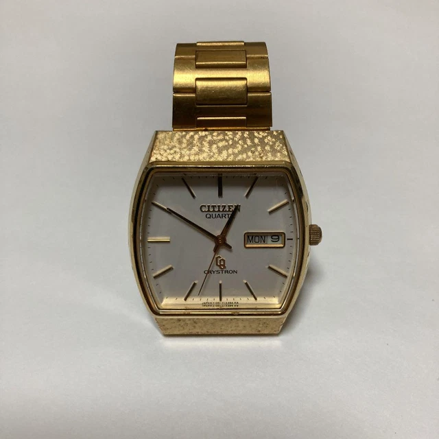Men's CITIZEN CITIZEN QUARTZ CRYSTRON watch with dead battery. Free Shipping