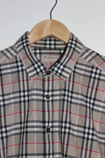 Men's MEDIUM Burberry Brit Nova Check Dress Long Sleeve Dress Shirt