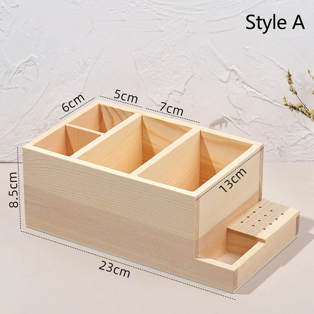 Nail Drill Bits Wood Stand Organizer Manicure Tools Box for Nail Training ba