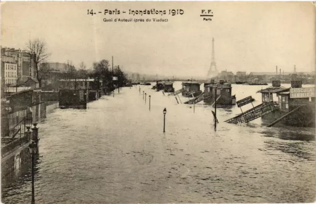 CPA AK PARIS Quai d'Auteuil near the Viaduc FLOODS 1910 (605567)
