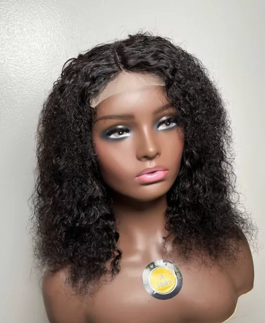 Afro Kinky Curly human hair Wig Natural Look human hair For Black Women .