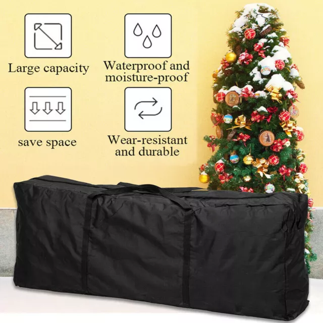 Large Heavy Duty Christmas Tree Bag Home Storage Bag Zipper Bag 173x51x76 Black