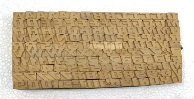 Vintage Letterpress wood/wooden printing type block typography 113 pc 8mm# TP136