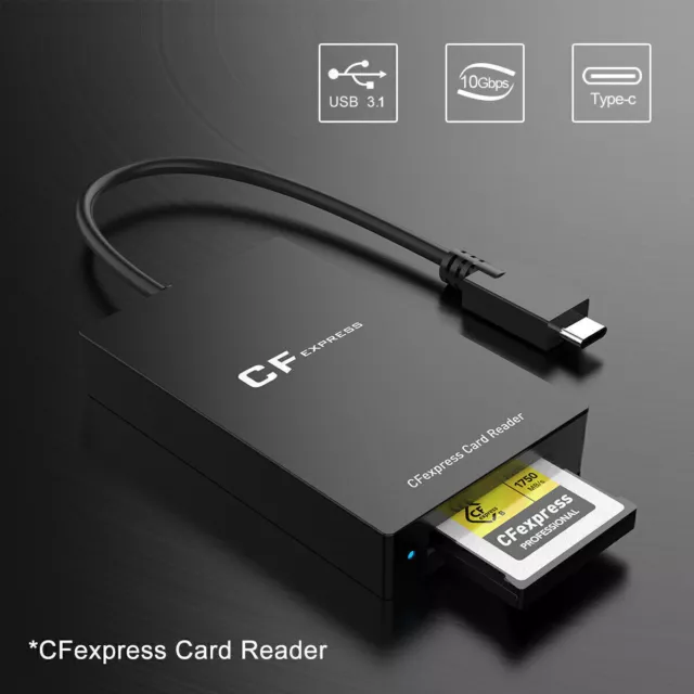 Type B CFexpress Card Reader Adapter ABS USB 3.1 Gen 2 10Gbps CFexpress Reader