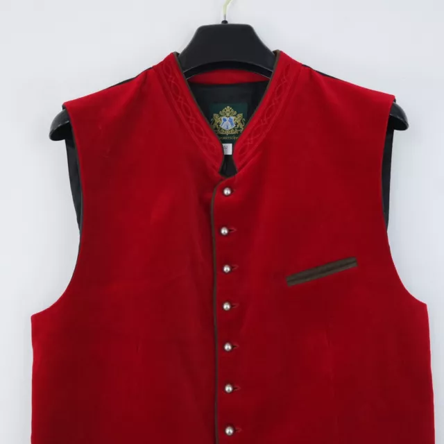 Gilet abito rosso trachten velluto taglia media UK 40 HAMMERSCHMID 3