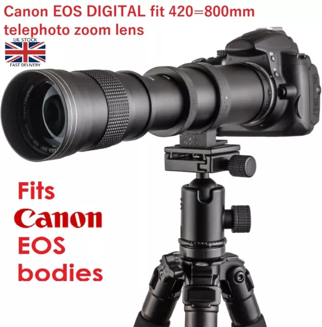 Canon EOS DSLR DIGITAL fit 420 800mm zoom lens 1200D 1300D 2000D 4000D and MORE