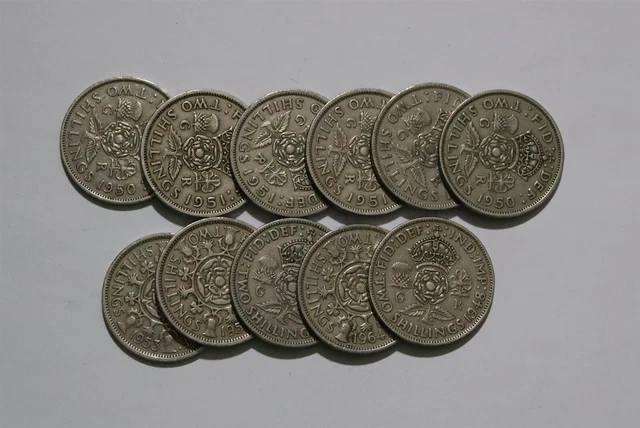 🧭 🇬🇧 Uk Gb Florins Lot With Duplication B54 #46 Xu23
