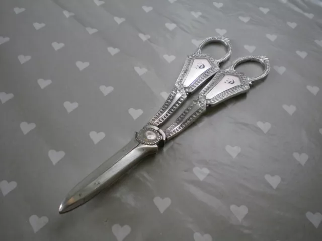 antique silver plated grape scissors